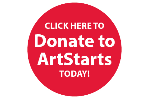 A red circle with the text 'click here to donate to artstarts today!'